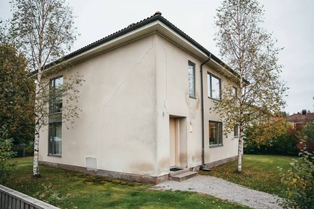 sprickor i putsen p huset n r det r normalt och n r du b r agera